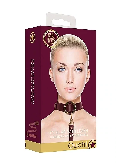 OUCH! - Collier &amp; Laisse - Bordeaux