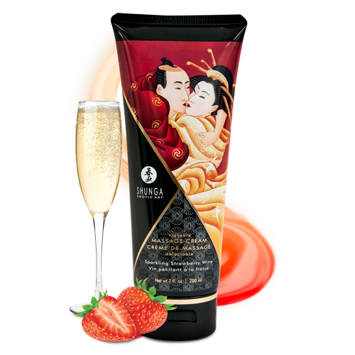 Shunga - Crème à massage - Vin pétillant à la Fraise