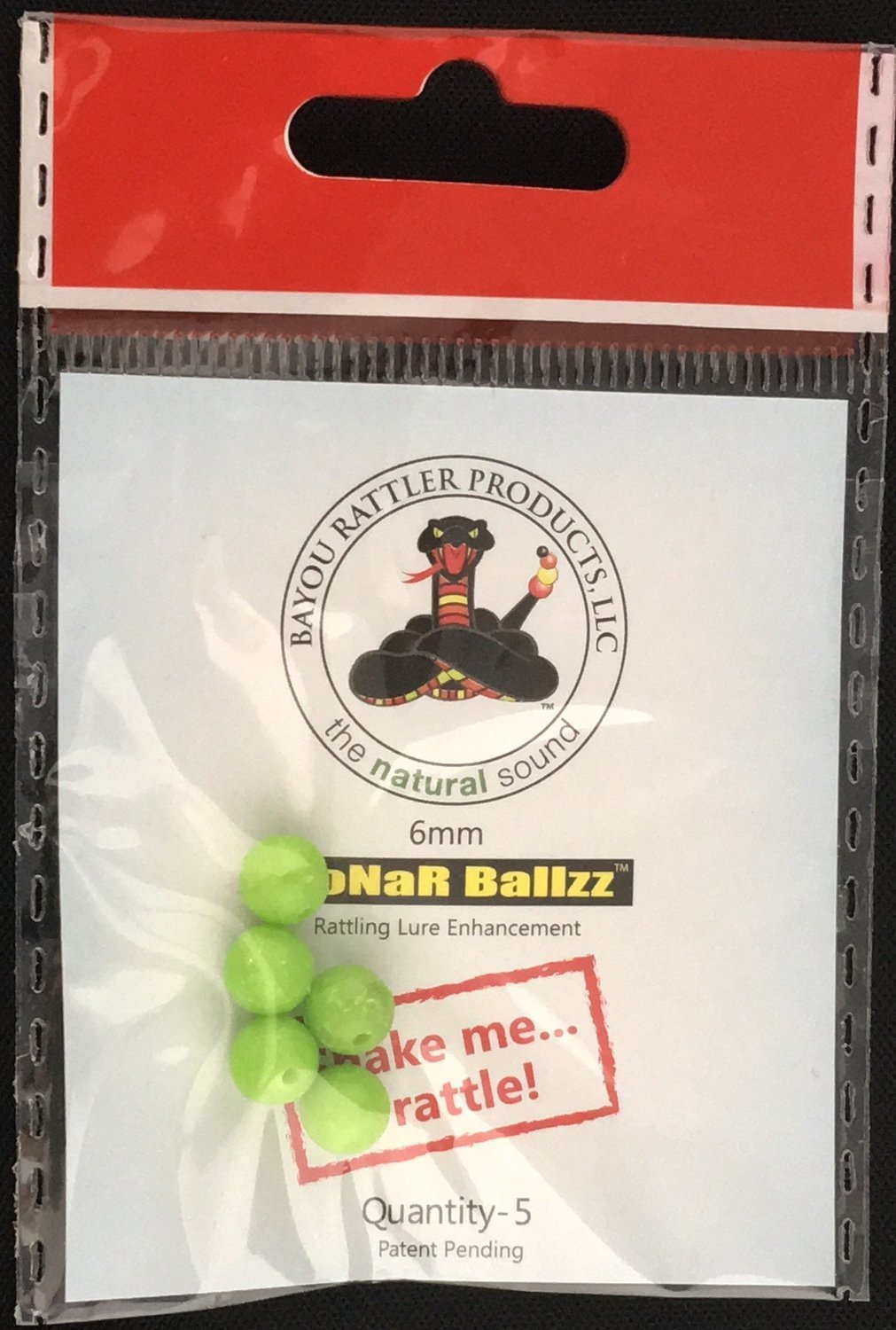 SoNaR Ballzz, 6mm, Chartreuse 5 count