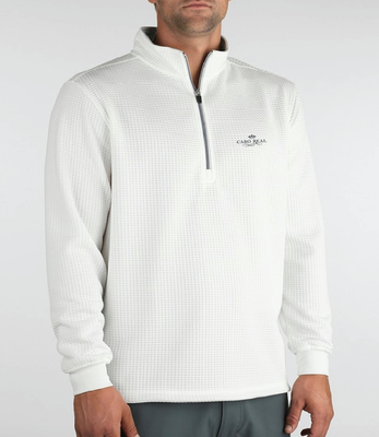 The Optic 1/4 Zip - White (Cabo Real Logo)