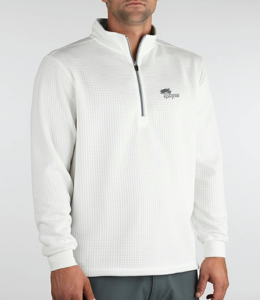 The Optic 1/4 Zip - White (Club Campestre Logo)