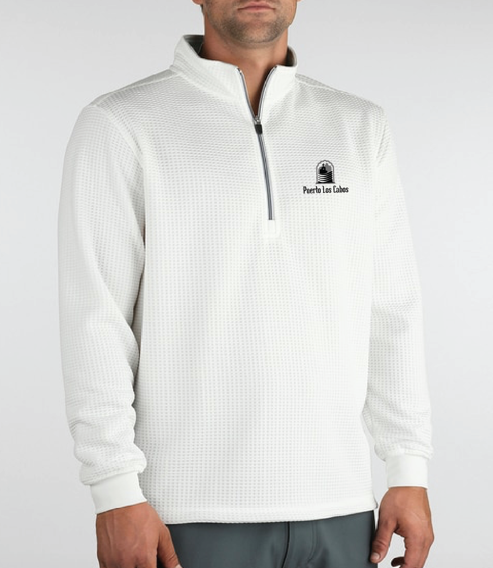 The Optic 1/4 Zip - White (Puerto Los Cabos Logo)