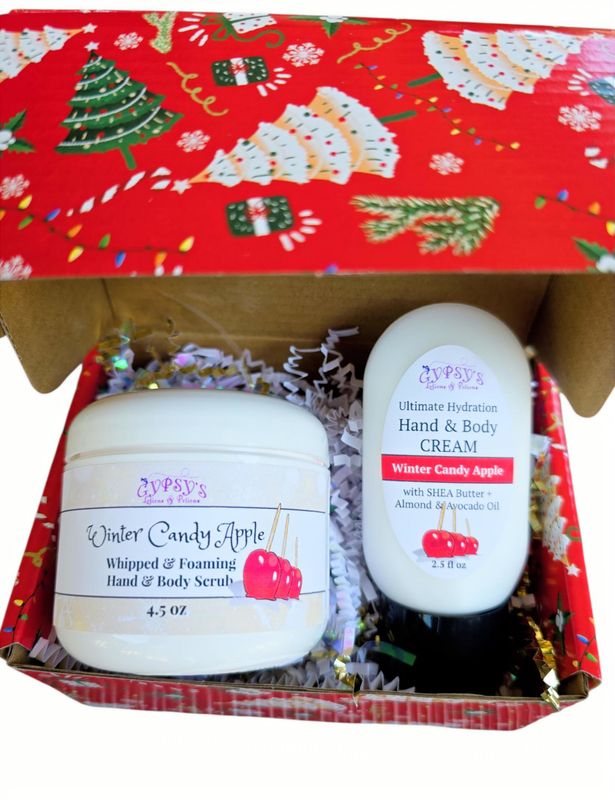 &quot;WINTER CANDY APPLE&quot; Hand &amp; Body Scrub &amp; Cream Combo