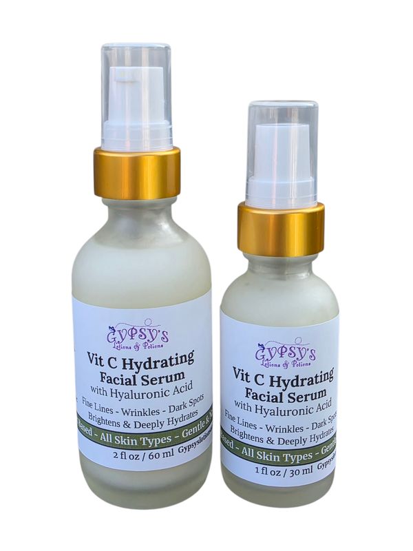 Facial Hydrating Serum, (Hyaluronic Acid + Vitamin C) - All Skin Types!