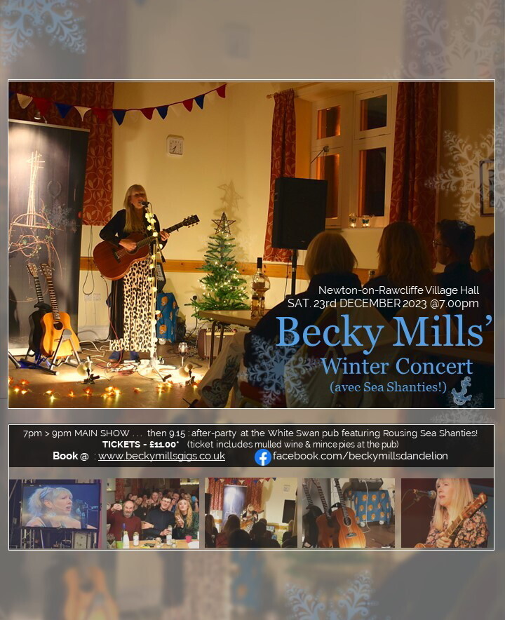 *Sold Out * Becky Mills "Winter Concert" 2023 - LIVE at Newton Village Hall (23.12.23)