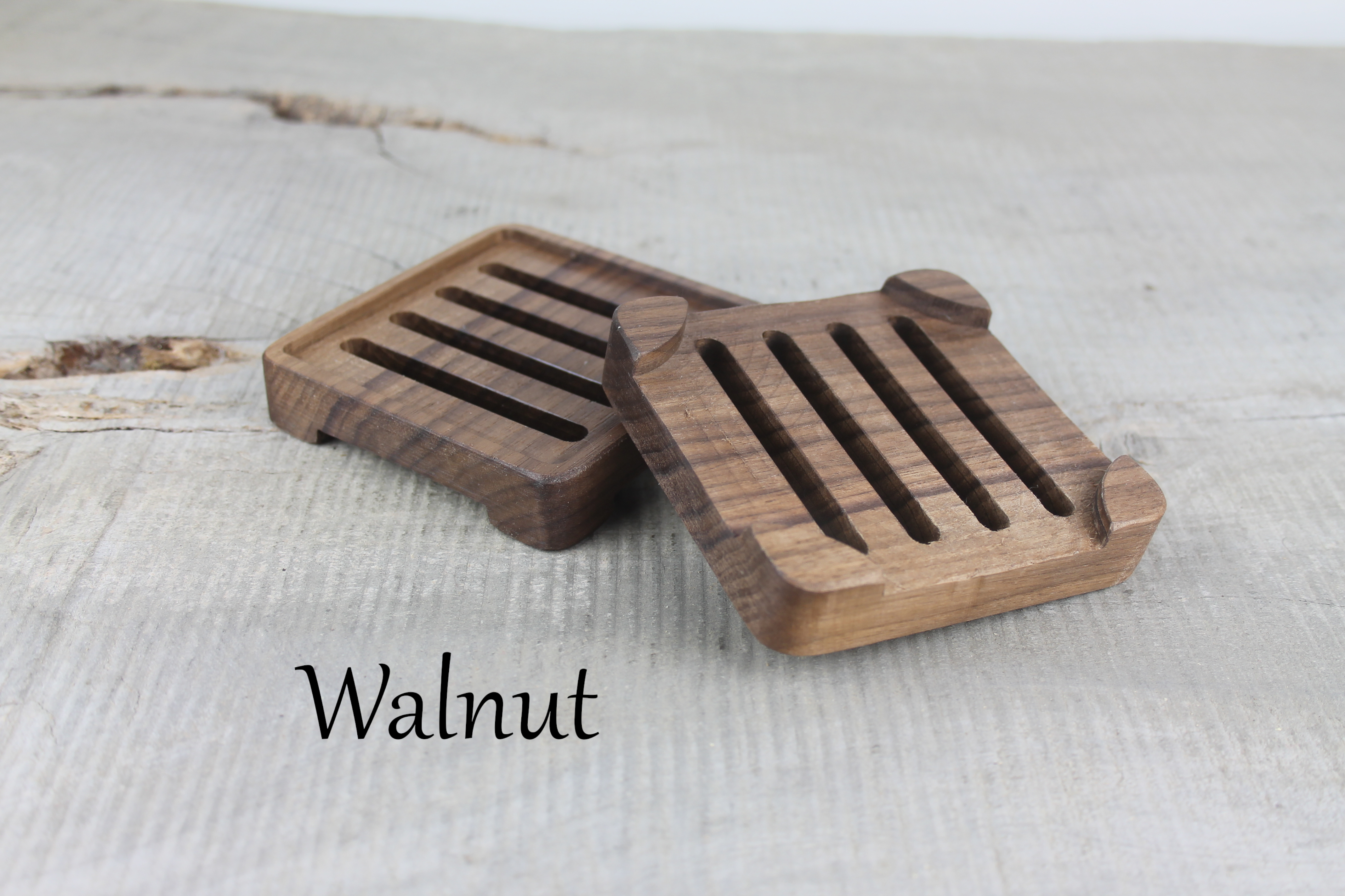 Simple Style Black Walnut Wooden Draining Soap Dish