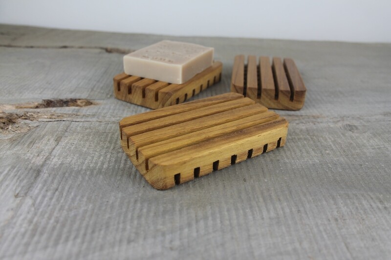 Teak Draining Wooden Soap Dish, Handmade, Plastic Free