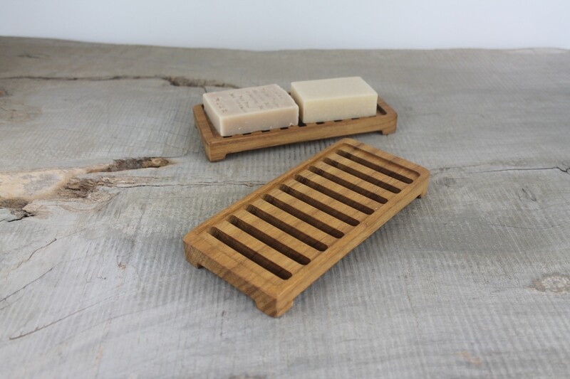 Large Wooden Draining Soap Dish, Teak Soap Saver