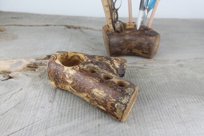 Handmade Spalted Wood Desk Caddy, Desk Organizer, Pen &amp; Pencil Holders.
