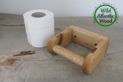 Oak Toilet Paper Roll Holder, Wall Mounted