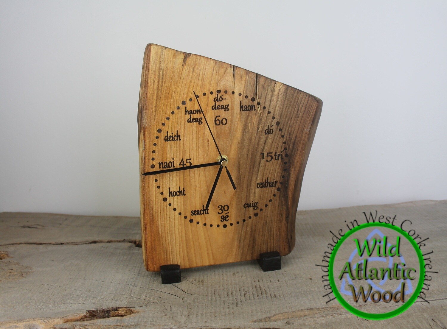 Irish Elm Clock With Irish Writing