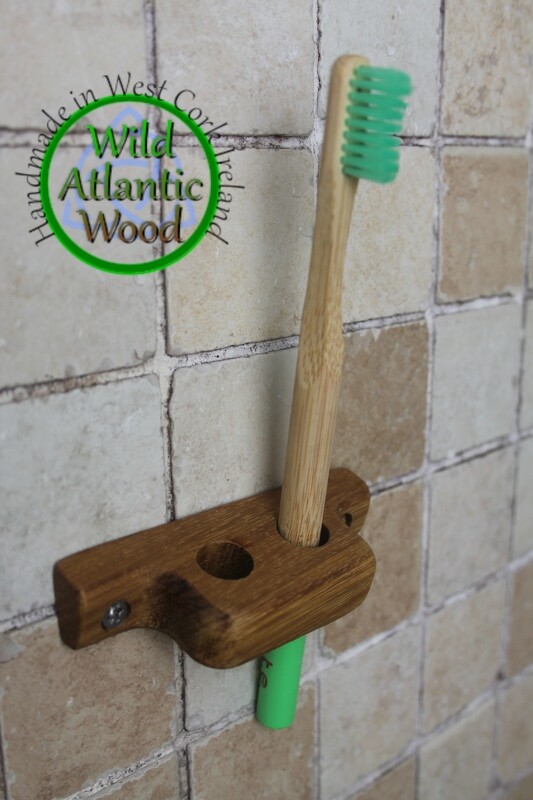 Wooden Toothbrush Holder for 2 Brushes
