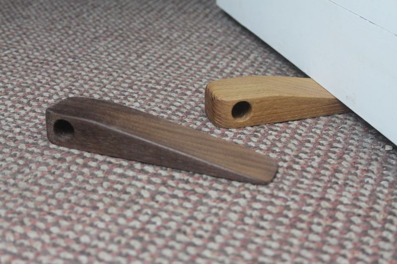 Solid Walnut And Oak Door Stops
