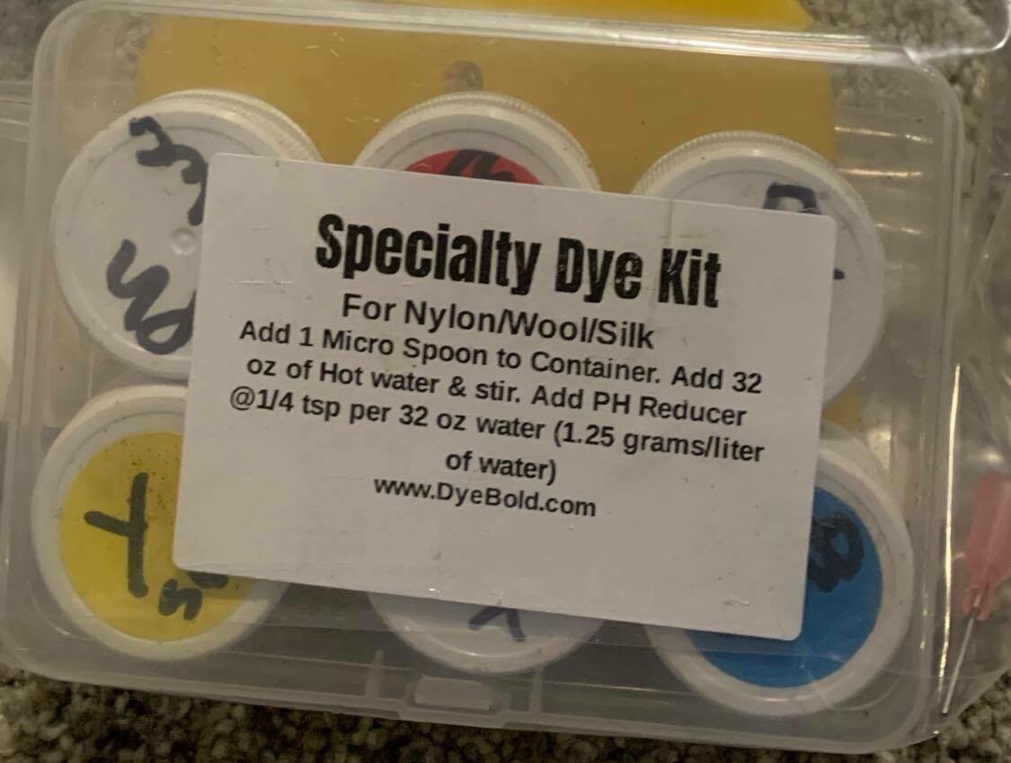 2 kit Mini Combo (1/4 Oz Size)- Includes Kit Specialty Dye Kit (B, R, Y, Black, Brown) for Nylon/Wool/Silk plus Mini Kit PLUS Everything Else Dye Kit (B, R, Y, K) for Polyester/Acrylic/Viscose/Cotton