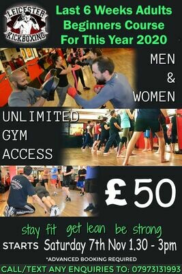 This course has been delayed until further notice if you have already booked we will be getting InTouch with you shortly sorry for any inc
Adults kickboxing Beginners Course Saturday 7th November 2020 This course has been delayed until further notice if you have already booked we will be getting InTouch with you shortly sorry for any inc
Adults kickboxing Beginners Course Saturday 7th November 2020