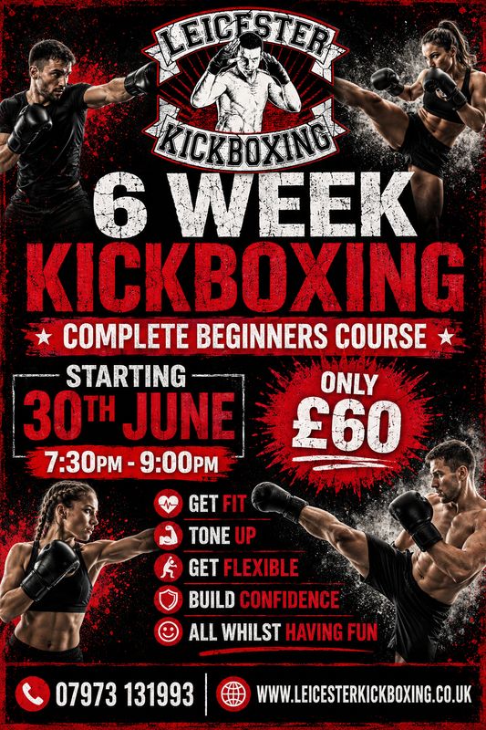 Adults kickboxing Beginners Course Tuesday 30th June 2026 7.30pm to 9.00pm