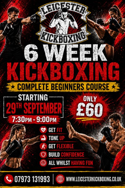 Adults kickboxing Beginners Course Tuesday 29th  September 2026 7.30pm to 9.00pm
