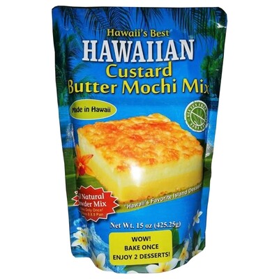 Hawaii&#39;s Best Hawaiian Custard Butter Mochi Mix 15oz