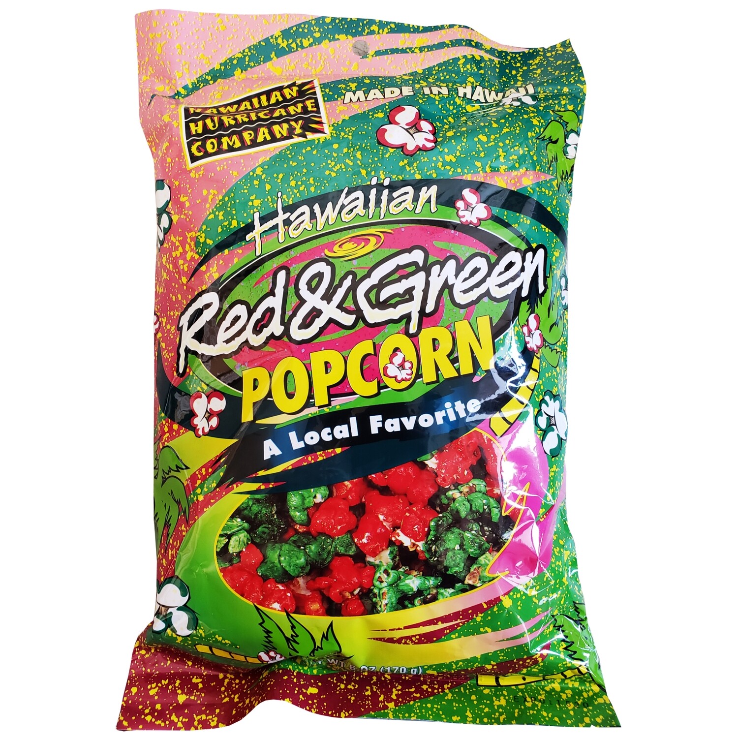 Hawaiian Hurricane Company Hawaiian Hurricane Red and Green Popcorn - 6 oz