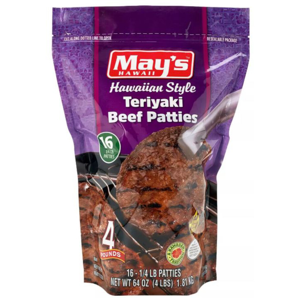 May&#39;s Hawaiian Style Teriyaki Beef Patties 4 lb.
