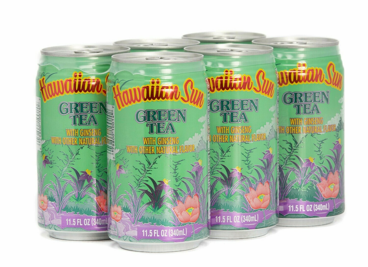 Hawaiian Sun Drink - Green Tea With Ginseng 11.5 oz (Pack of 6)