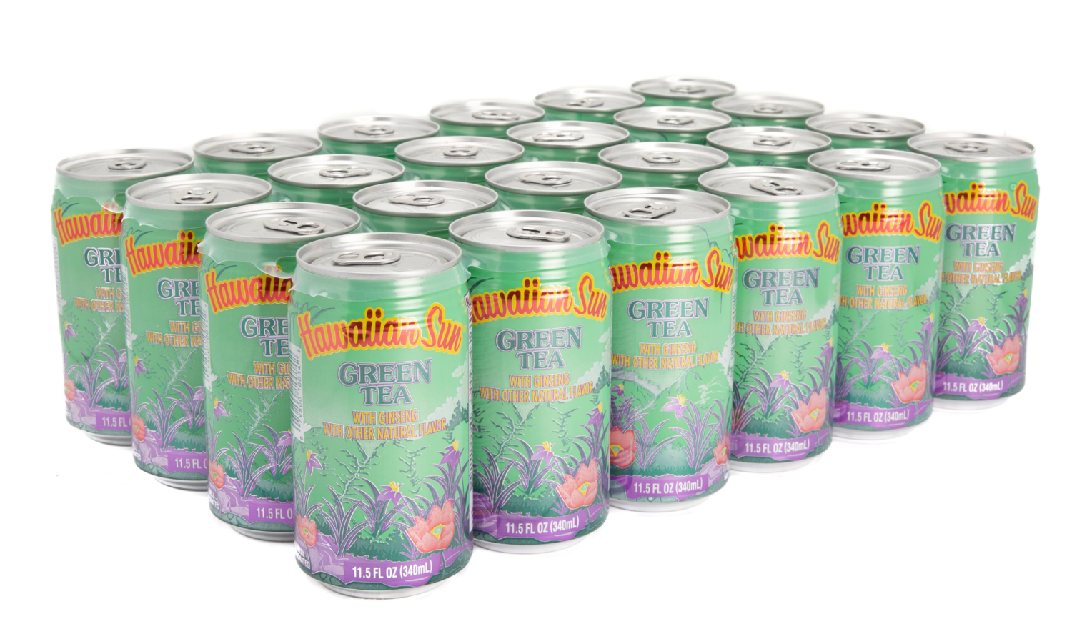 Hawaiian Sun Drink - Green Tea With Ginseng 11.5 oz (Pack of 24) **Limit 2 cases total per purchase transaction**