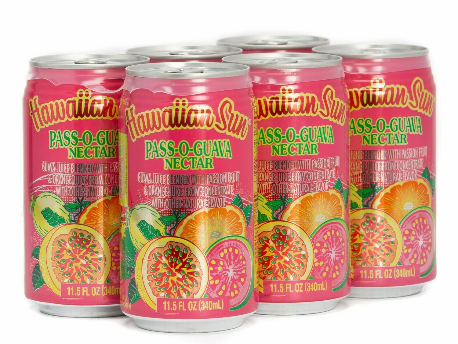 Hawaiian Sun Drink - Pass-O-Guava 11.5 oz (Pack of 6) **Limit 8 - 6/pks total per purchase transaction**
