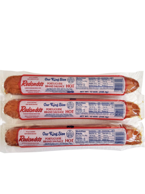 Redondo's Our King Size Portuguese Sausage Hot 12 oz  (SOLD INDIVIDUALLY)
