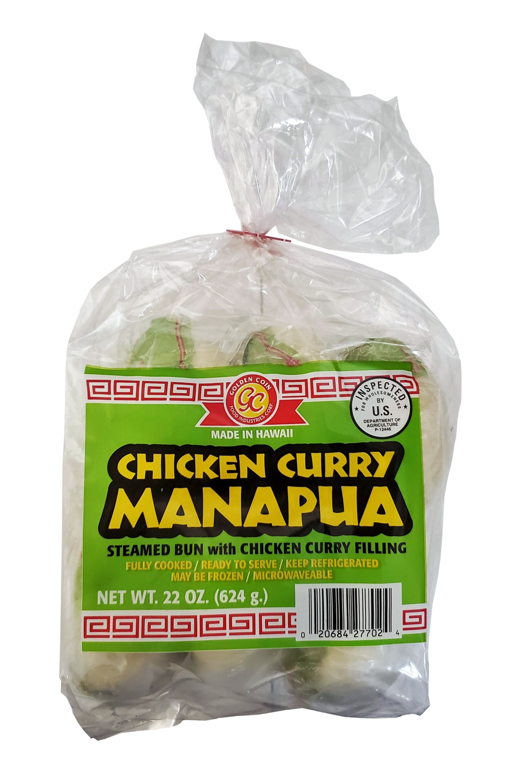 Golden Coin Manapua - Chicken Curry 6ct 22 oz
