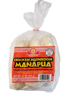 Golden Coin Chicken Mushroom Manapua 6 ct 22 oz