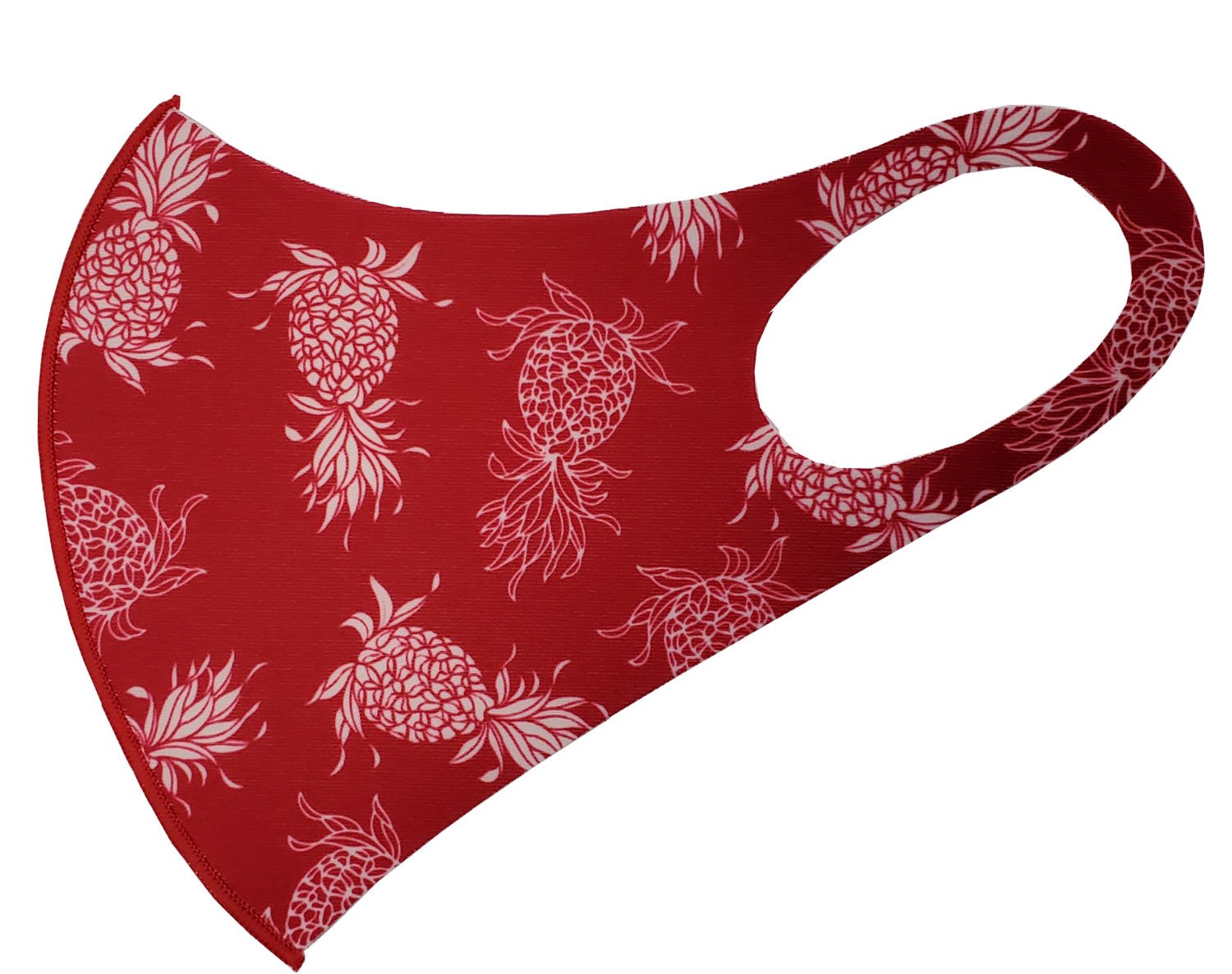 Adults Polyester/Spandex Washable Mask -  Pineapple Red