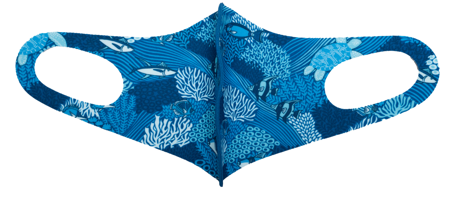 Adults Polyester/Spandex Washable Mask -  Sea Salt Blue