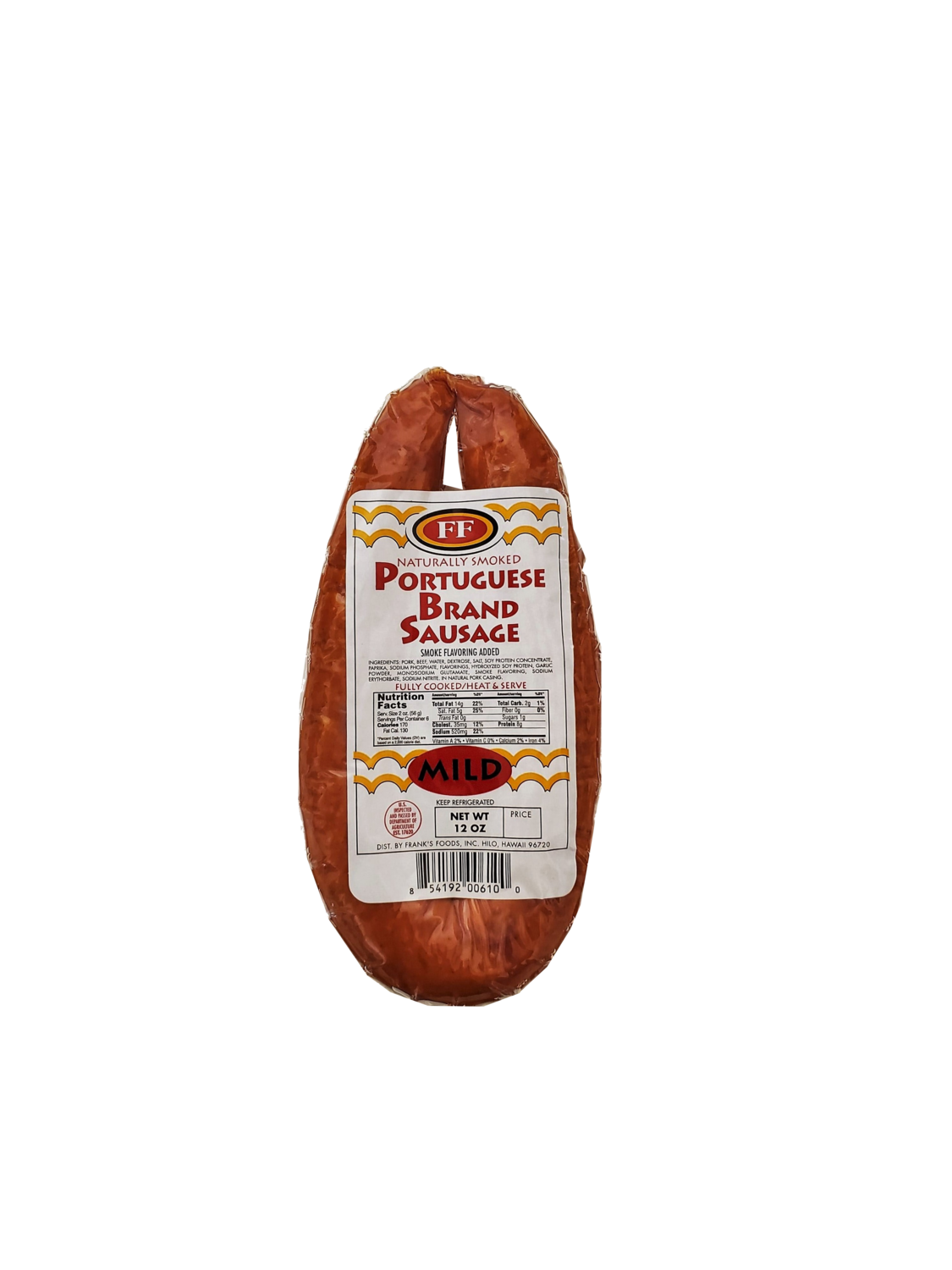 Franks Foods Portuguese Sausage Mild 12 oz