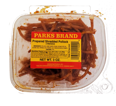 Taegu Shredded Pollock Parks Brand 3 oz
