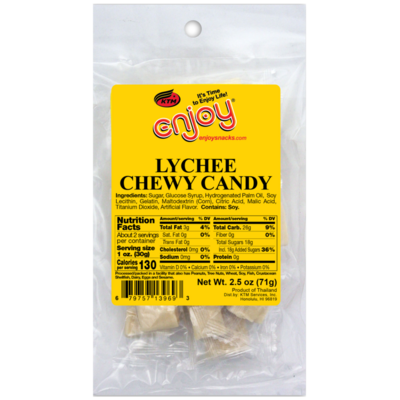Enjoy Lychee Chewy Candy 2.5oz