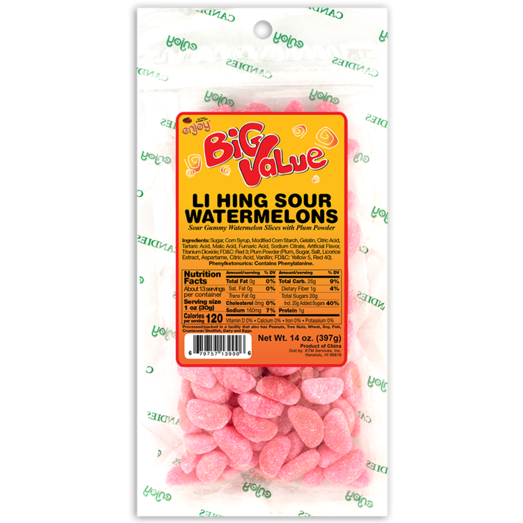 Enjoy Big Value Li Hing Sour Watermelons 14oz