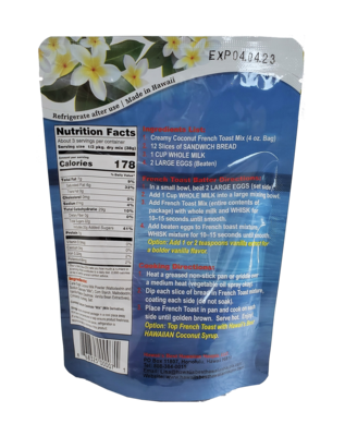 Hawaii's Best Hawaiian Creamy Coconut French Toast Mix 4oz