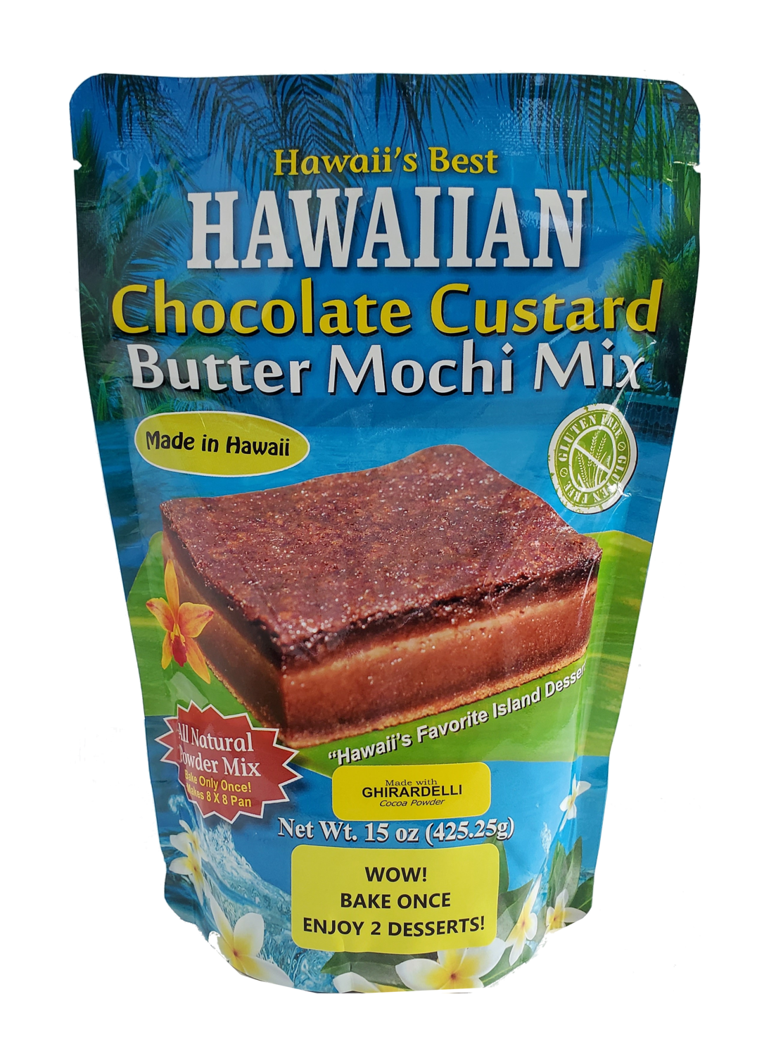 Hawaii's Best Hawaiian Chocolate Custard Butter Mochi Mix 15 oz