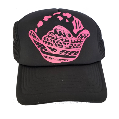 Hawaiian Headwear Tribal Shaka & Hawaiian Islands Foam Trucker Hat - Pink