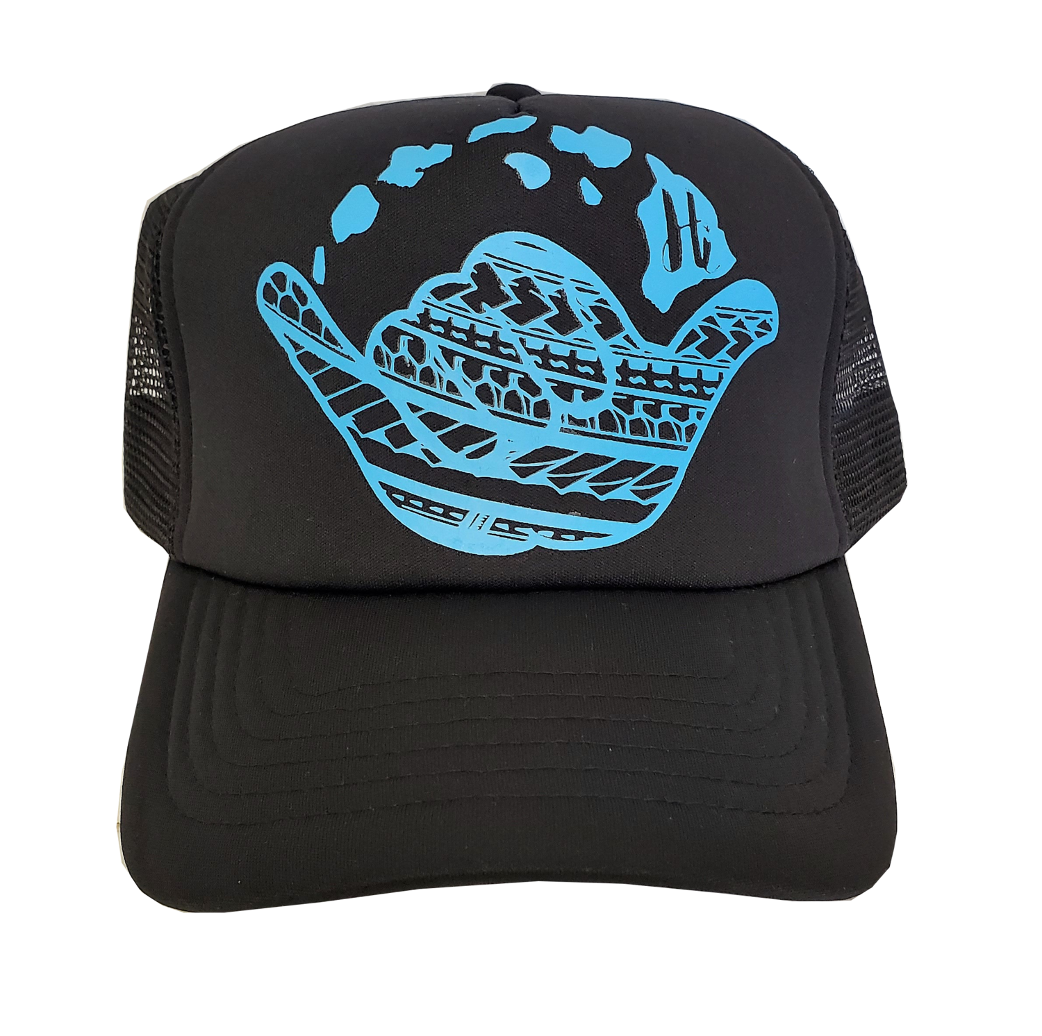 Hawaiian Headwear Tribal Shaka &amp; Hawaiian Islands Foam Trucker Hat - Blue