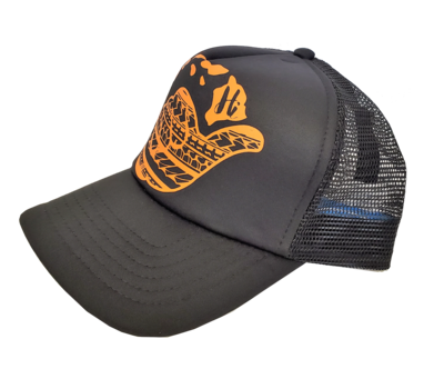 Hawaiian Headwear Tribal Shaka &amp; Hawaiian Islands Foam Trucker Hat - Orange