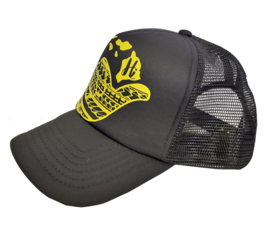 Hawaiian Headwear Tribal Shaka &amp; Hawaiian Islands Foam Trucker Hat - Yellow
