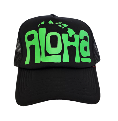 Hawaiian Headwear Aloha Hawaiian Islands Foam Trucker Hat - Green