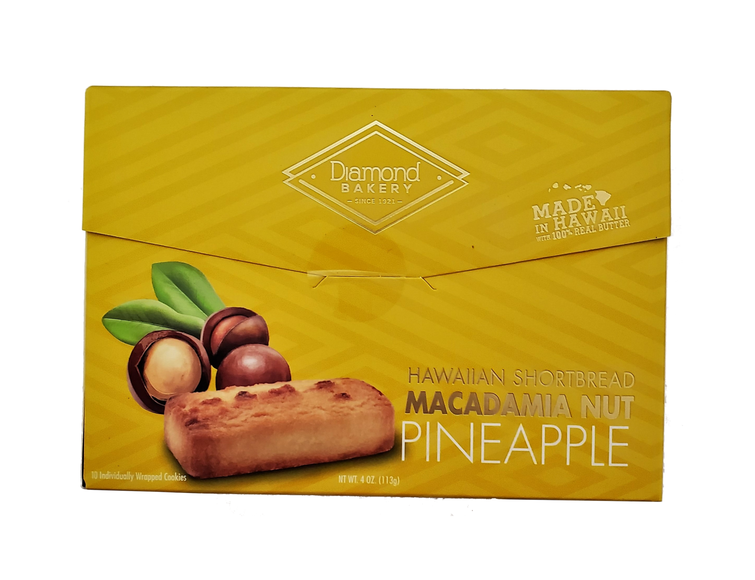 Diamond Bakery Hawaiian Shortbread Macadamia Nut Cookie 4 oz. Pineapple