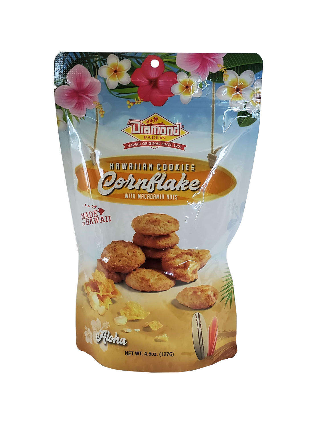 Diamond Bakery Hawaiian Cookies CornFlake w/ Mac Nuts 4.5 oz