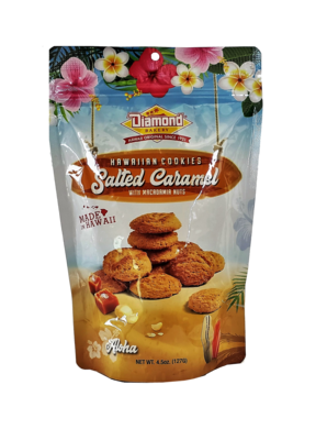 Diamond Bakery Hawaiian Cookies Salted Caramel w/ Mac Nuts 4.5 oz.