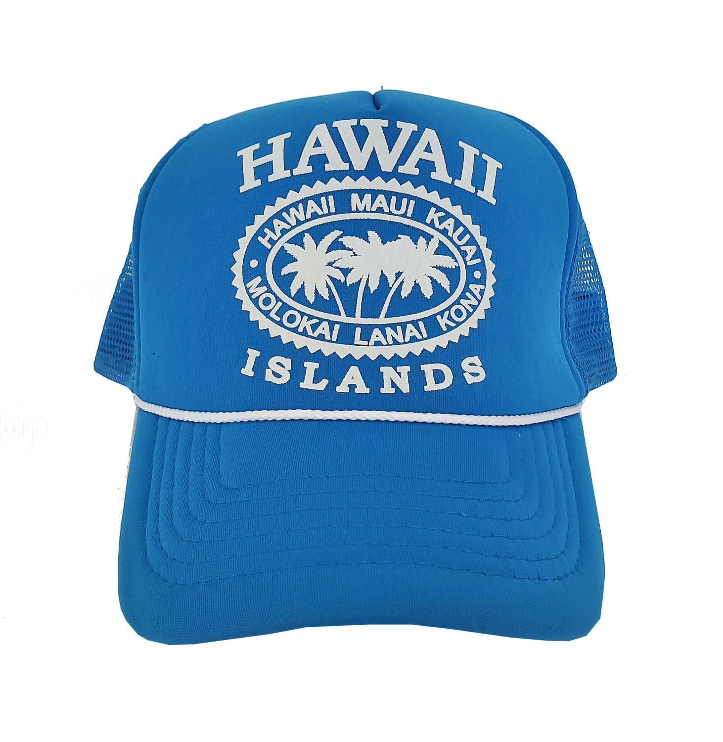 Hawaiian Headwear Palm Island Chain Foam Trucker Hat - Lt. Blue