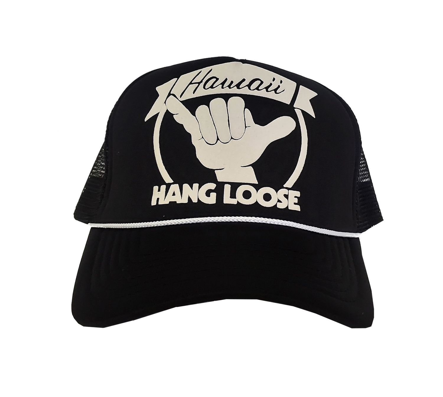 Hawaiian Headwear Hang Loose Hawaii Foam Trucker Hat - Black