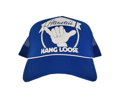 Hawaiian Headwear Hang Loose Hawaii Foam Trucker Hat - Royal Blue