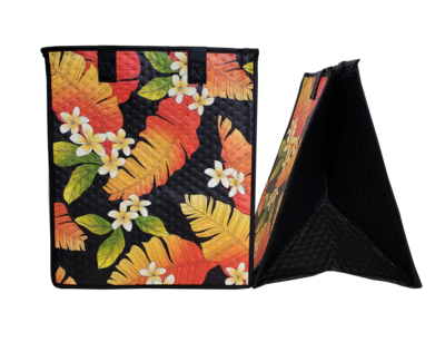 Tropical Paper Garden - Insulated Large Bag - HEAT WAVES BLACK